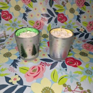 Vela en maceta de navidad